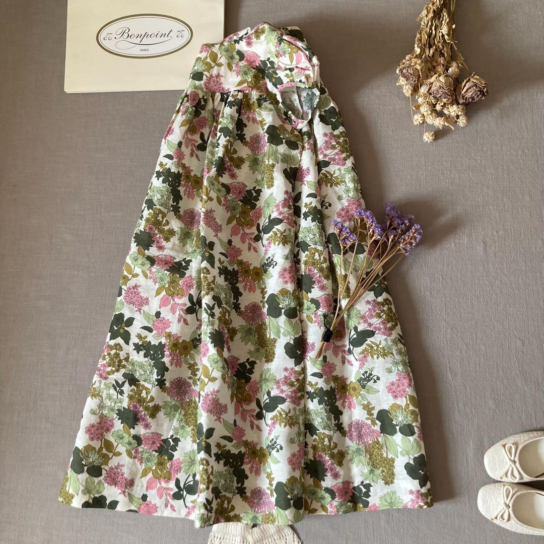 タグ付♡ボンポワン｜リネンコットン サンドレス✾リゾートワンピース140