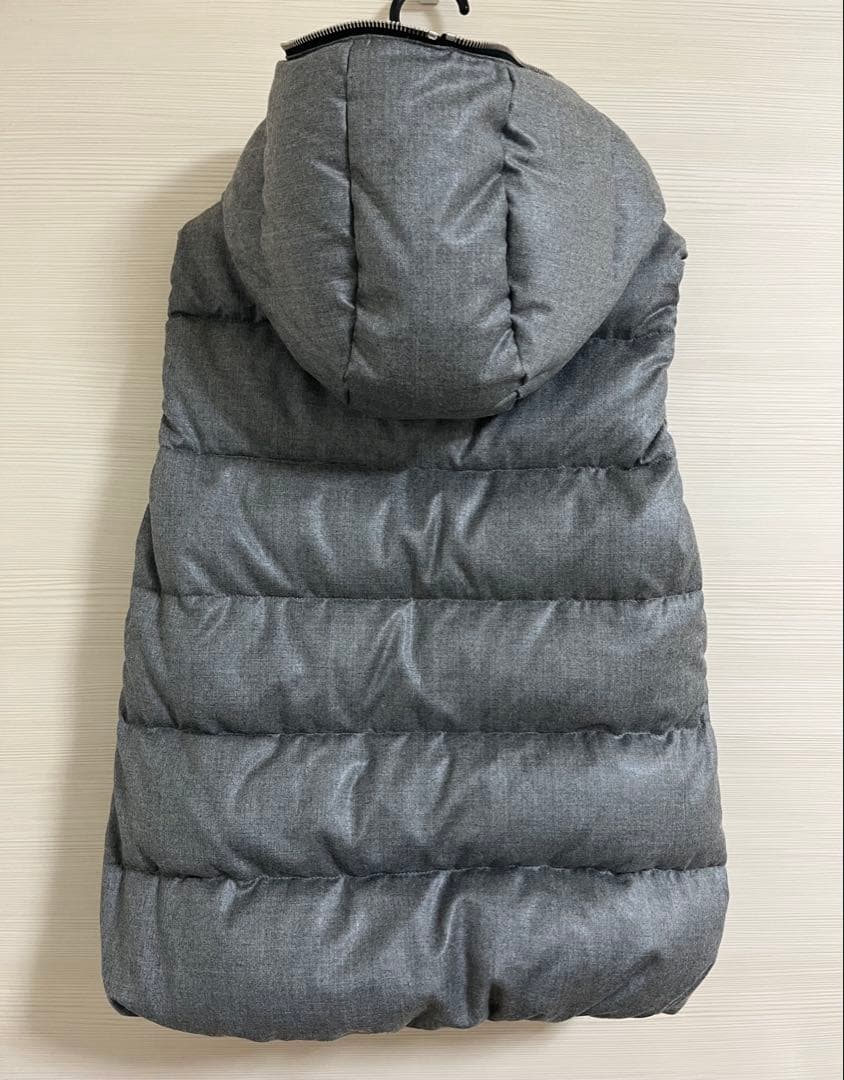 DUVETICA ウールダウンベスト グレー×ベージュ 42