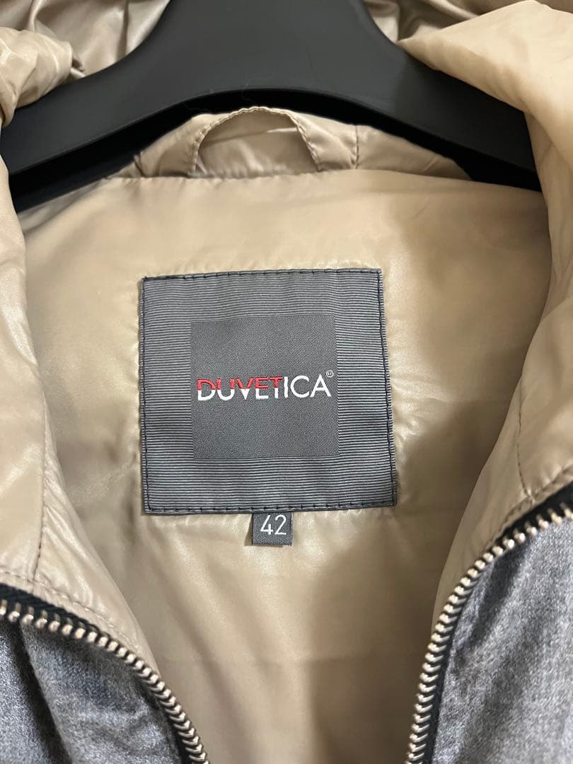 DUVETICA ウールダウンベスト グレー×ベージュ 42