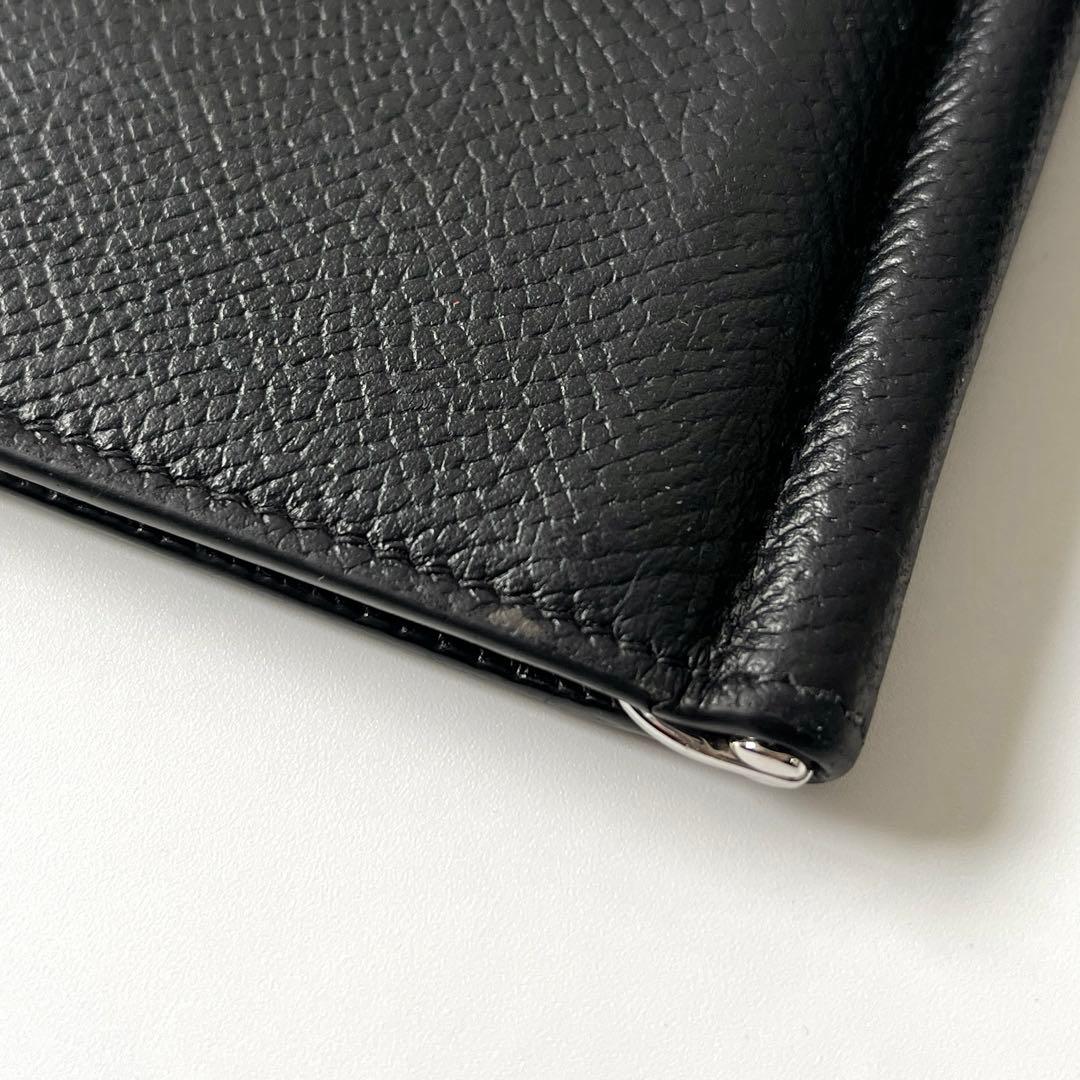 ダンヒル　マネークリップ　カドガン　ロゴ　レザー　黒　ブラック　メンズ