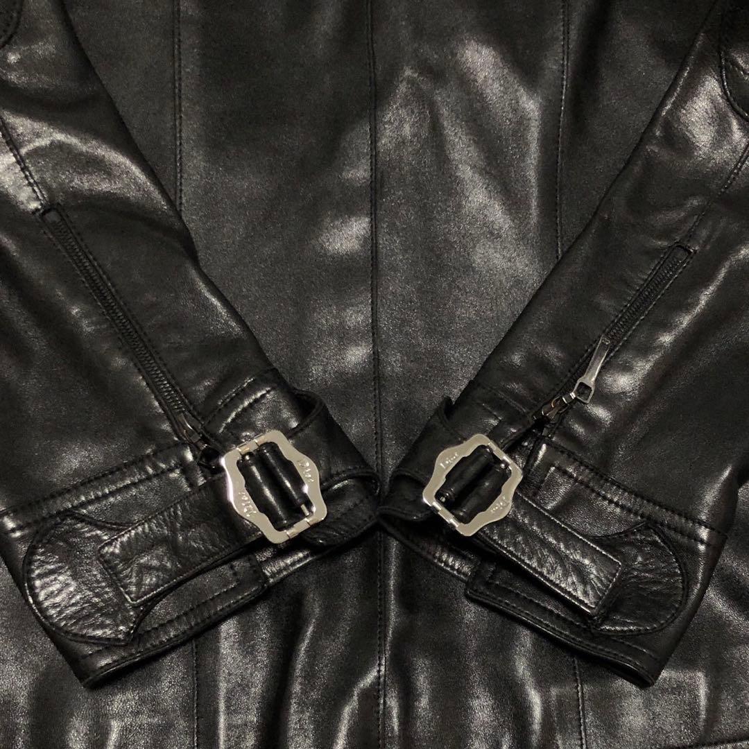 ［美品］ディオール　ガリアーノ期　ラムレザー　ライダース　レザージャケット　38
