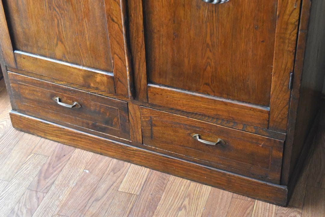 古家具 鏡付戸棚