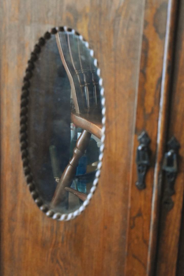 古家具 鏡付戸棚