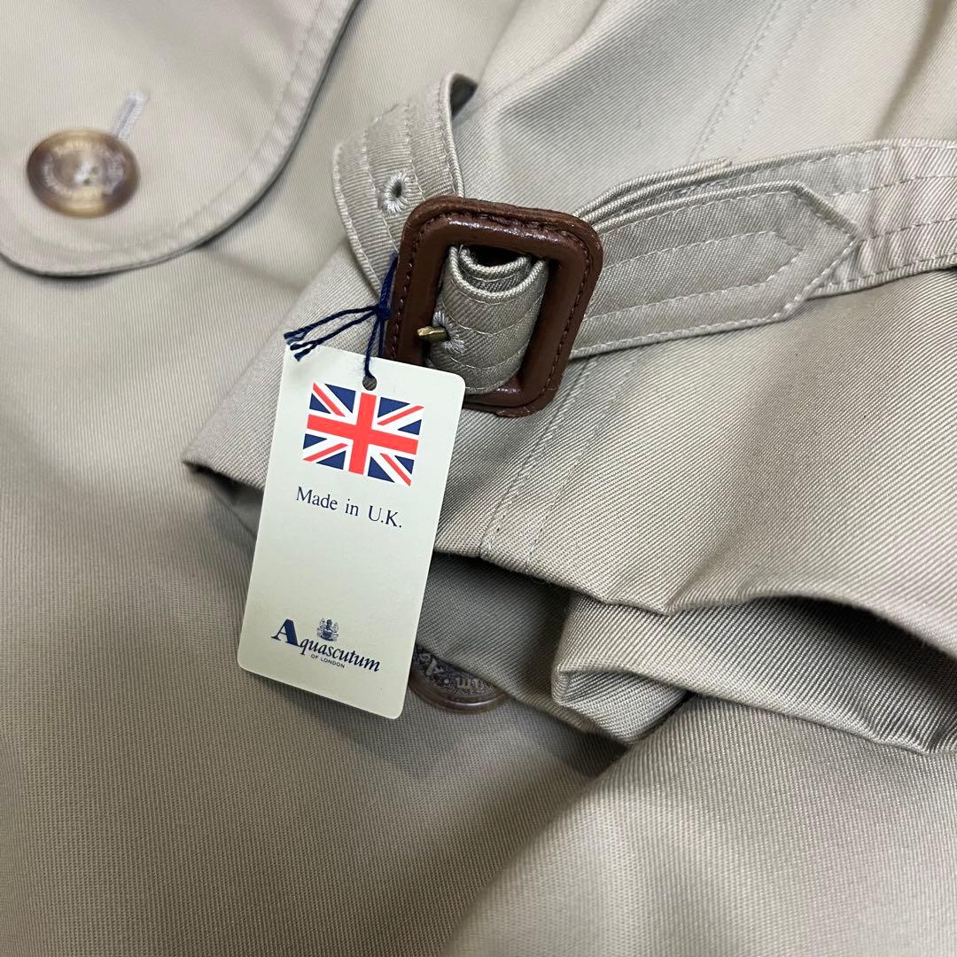 【未使用★タグ付】アクアスキュータム トレンチコート 撥水加工 ロング ベージュ