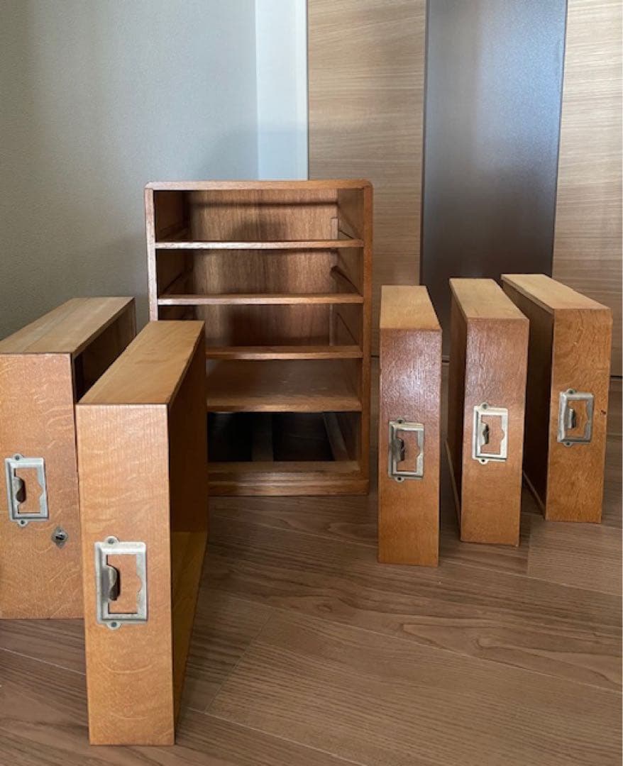 ★昭和レトロ 木製 5段　小引き出し 古道具　ヴィンテージ アンティーク