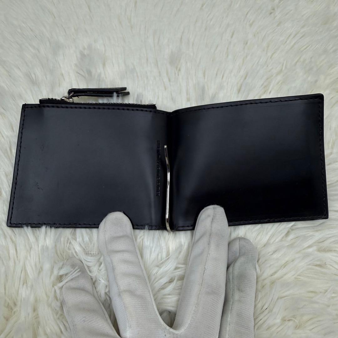 ✨美品✨マルジェラ　マネークリップ　二つ折り　ステッチ　カレンダー　黒 小銭入れ