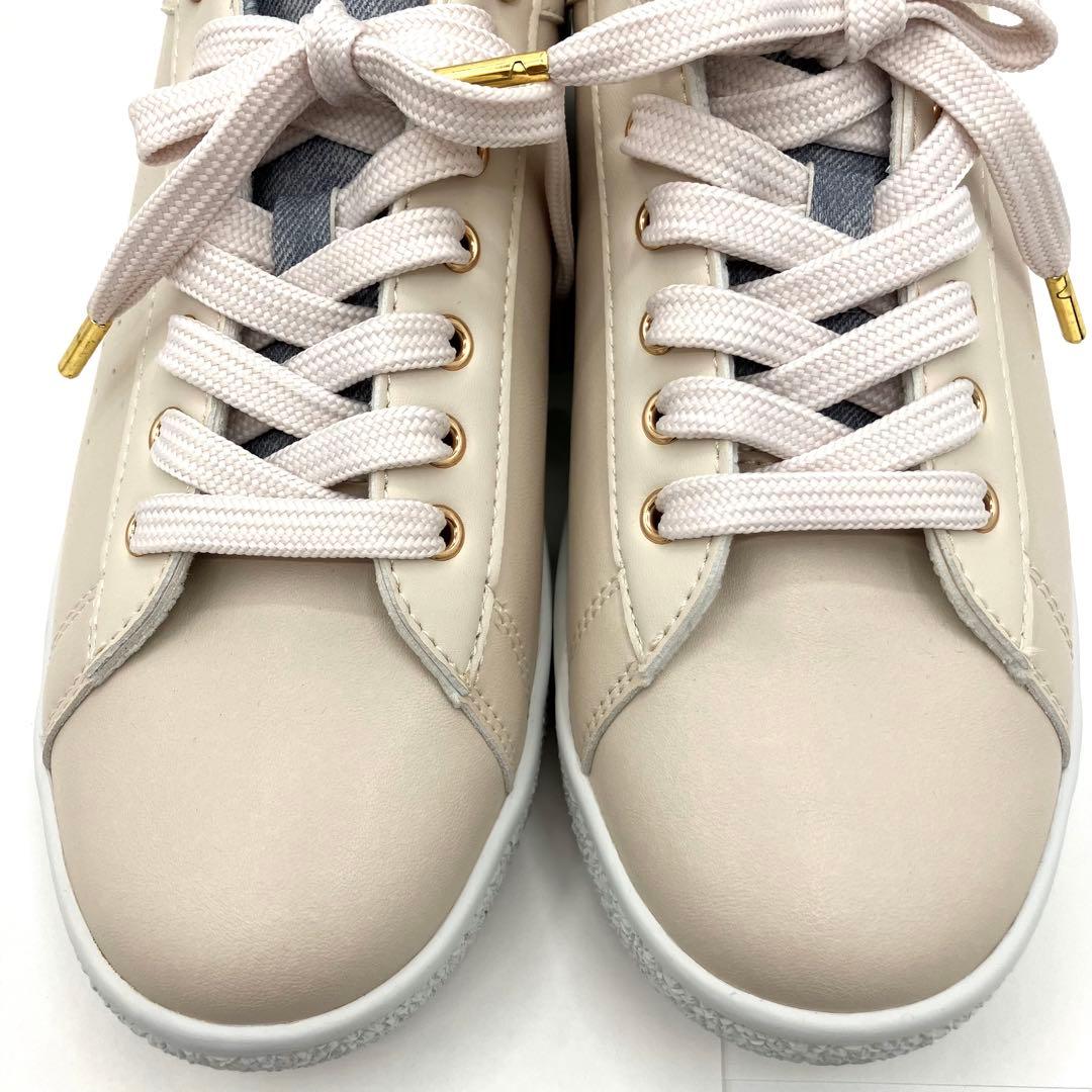 【現行品】　プラスダイアナ　スニーカー　25.5cm ビジュー　パンチング