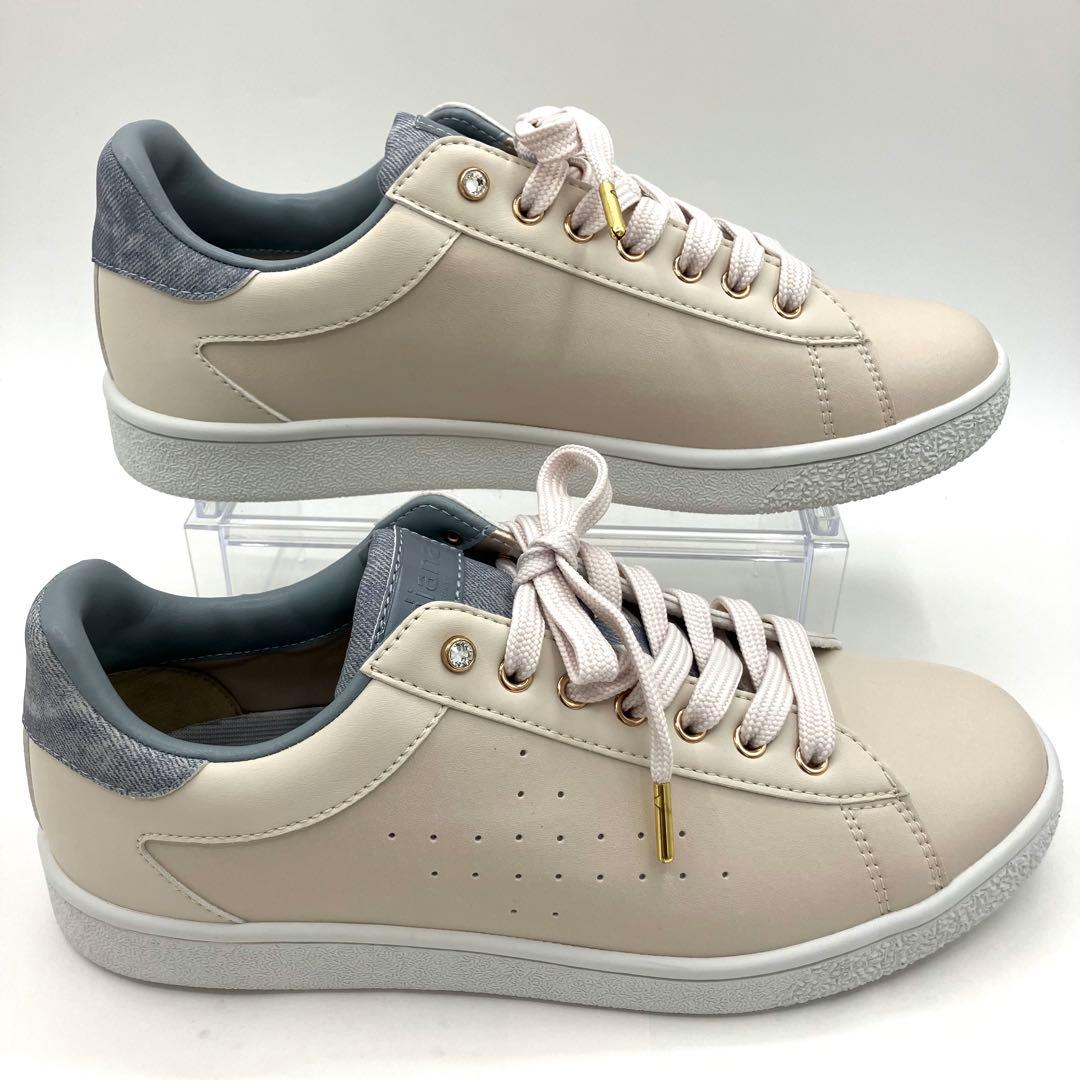 【現行品】　プラスダイアナ　スニーカー　25.5cm ビジュー　パンチング