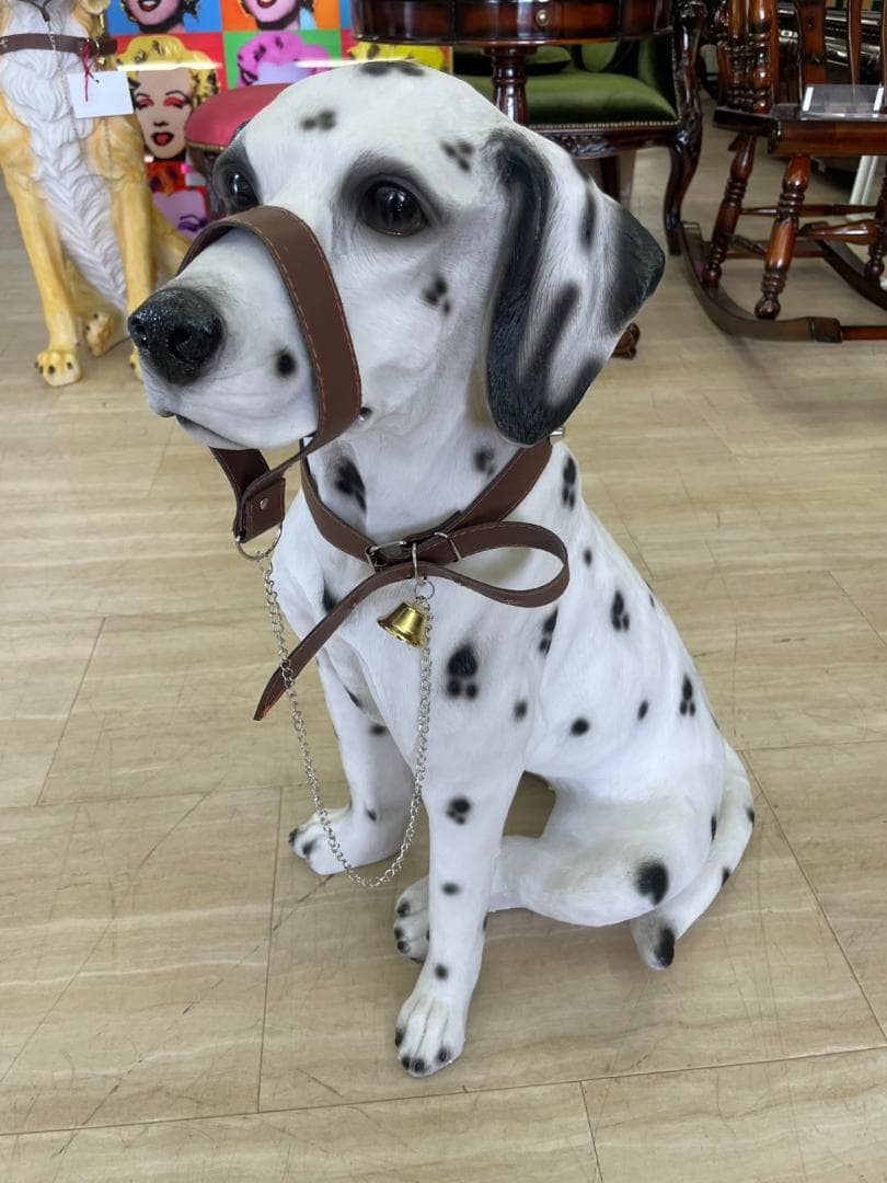 ダルメシアン　置物　オブジェ　犬　いぬ　玄関　エントランス　ガーデン　庭　ドック