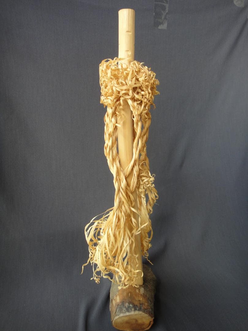 安*ム様 希少 アイヌ イナウ　60cm　台座付き アイヌ儀式