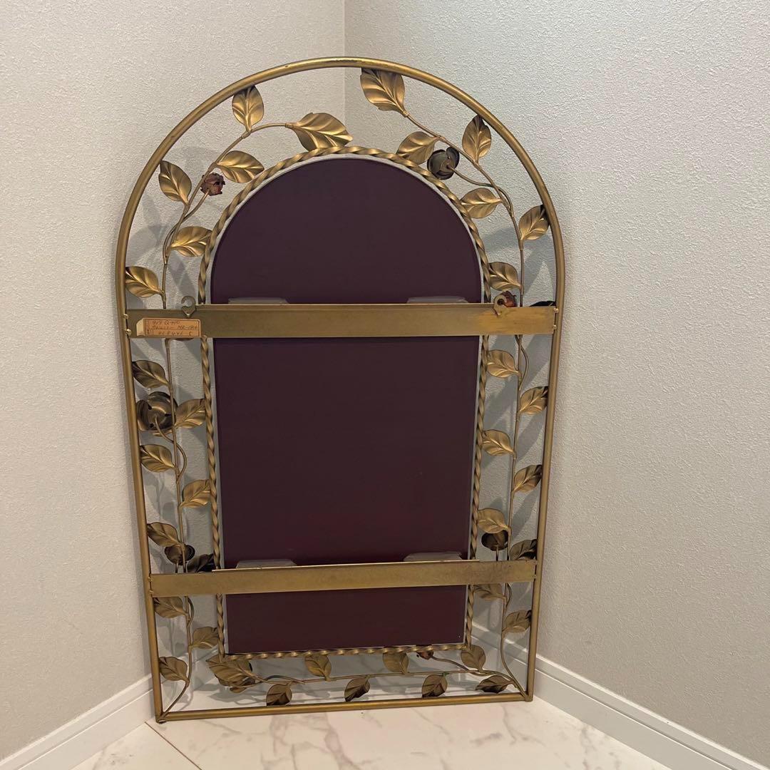 ウォールミラー　ミラー　姿見　アンティーク　薔薇　鏡　インテリア