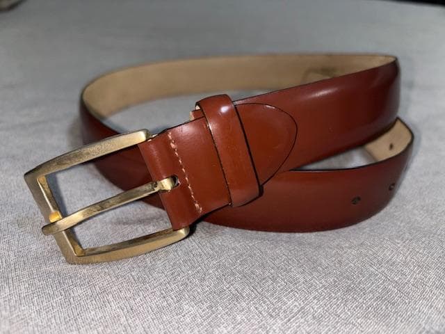 Brioni ブラウンレザーベルト イタリア製 パテントレザー