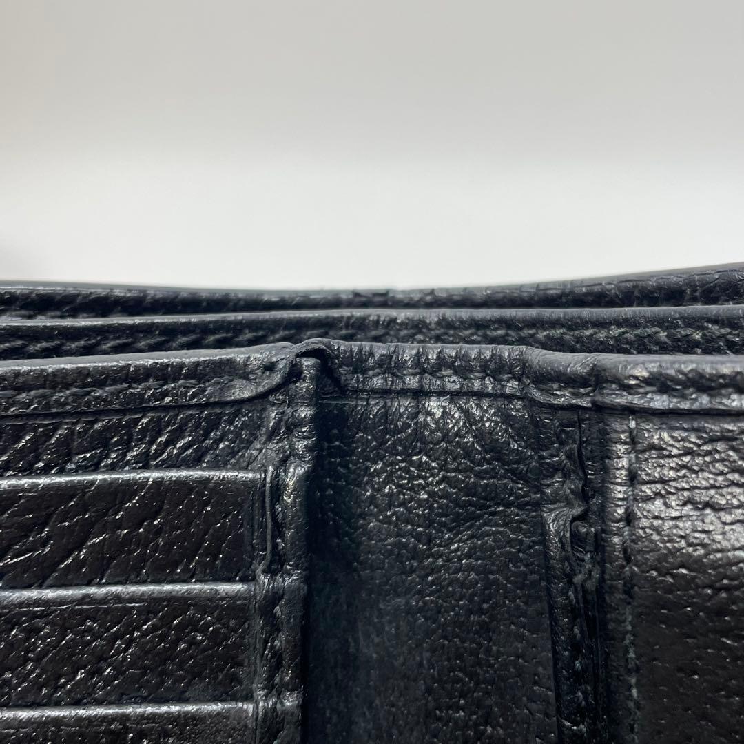 3010 GUCCI グッチ 二つ折り財布 ブラック アニマリエ ビー レザー