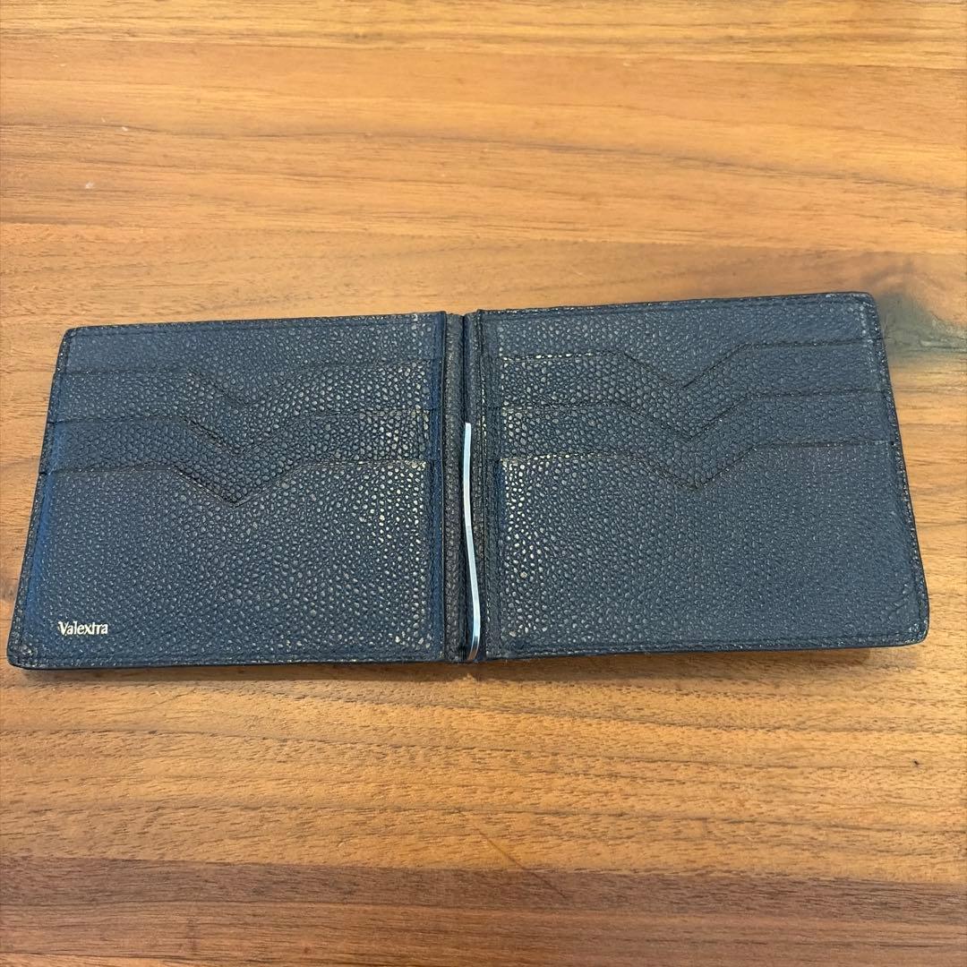 Valestra 二つ折り財布　マネークリップ　ネイビー