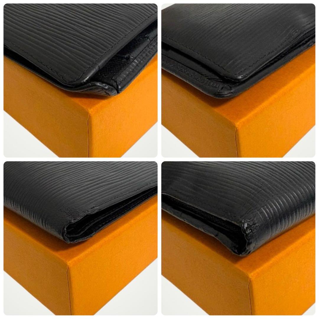 ルイヴィトン ポルトフォイユマルコ　エピ　黒　二つ折り財布