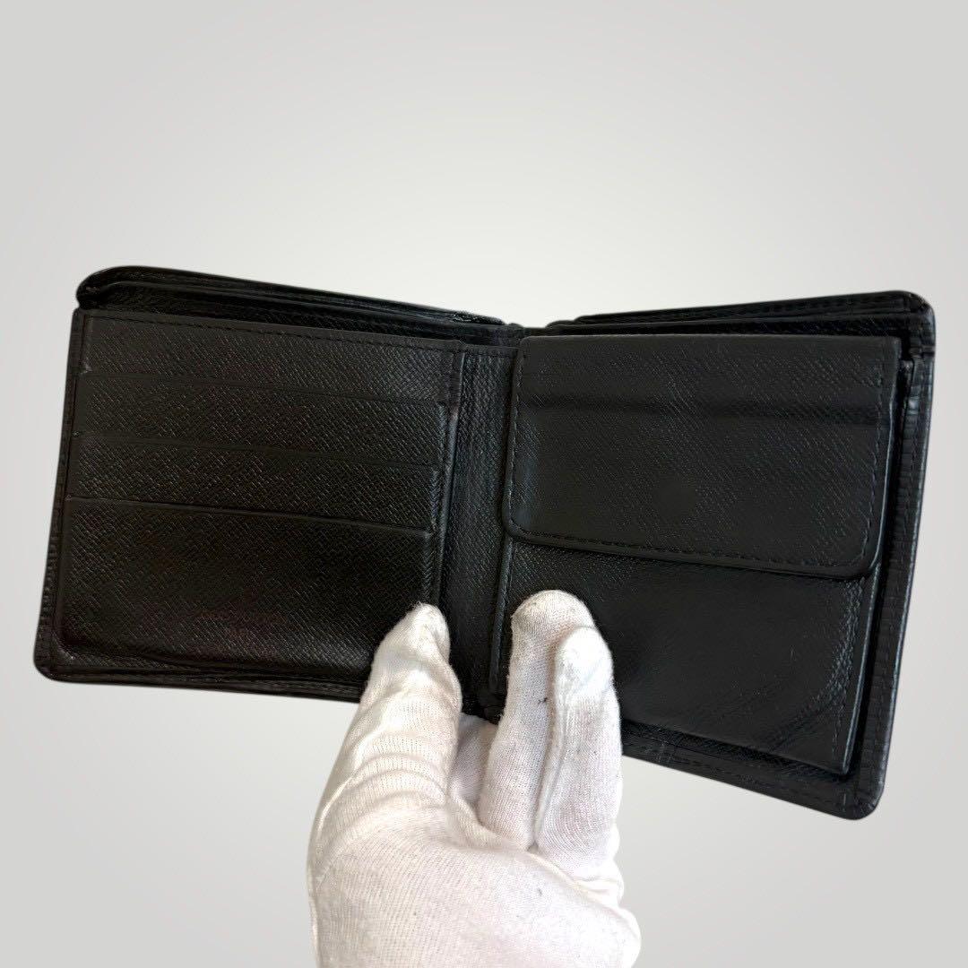 ルイヴィトン ポルトフォイユマルコ　エピ　黒　二つ折り財布