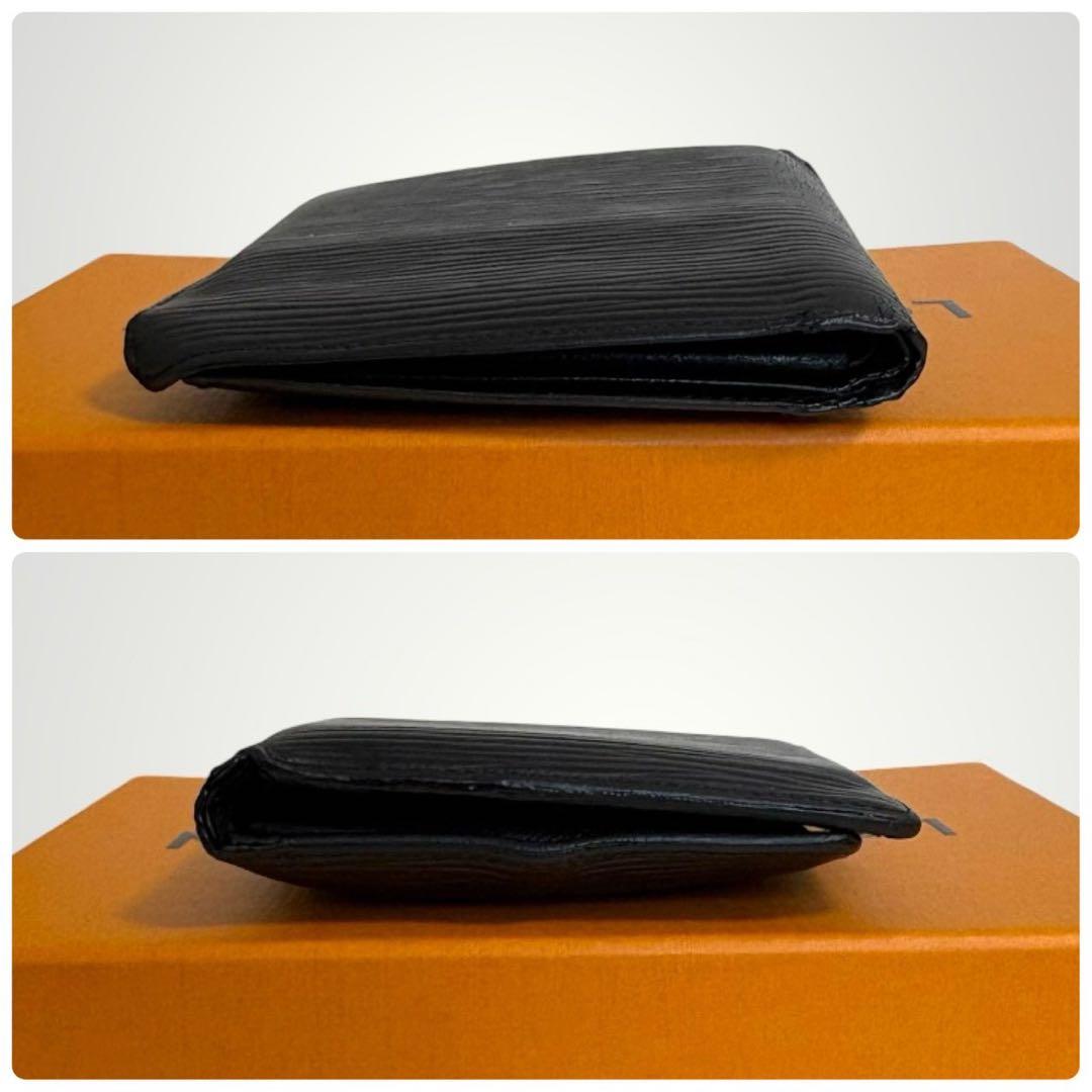 ルイヴィトン ポルトフォイユマルコ　エピ　黒　二つ折り財布