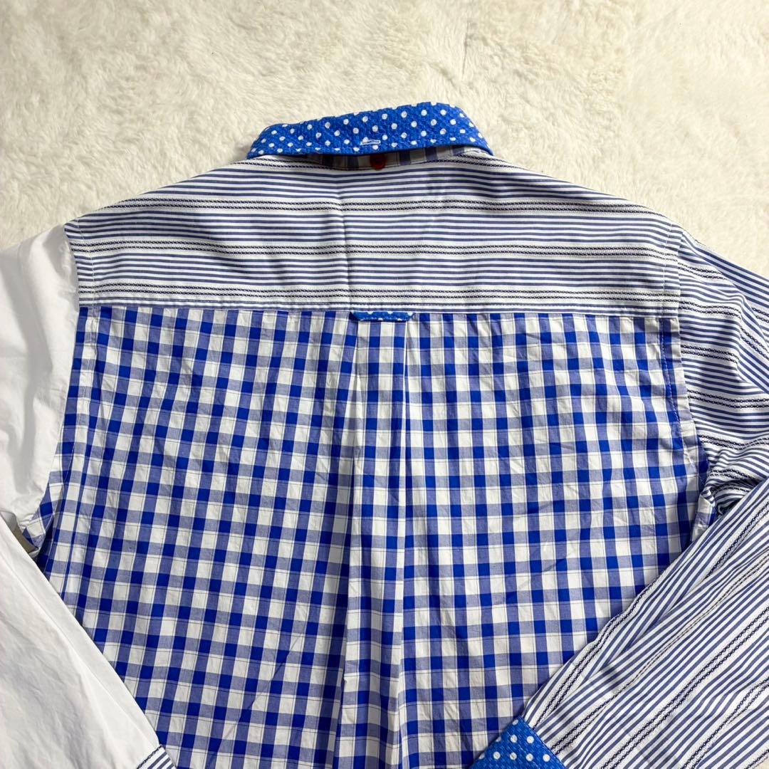 河谷シャツドラえもん50周年 DIME コラボ 長袖シャツ　パッチワーク 刺繍