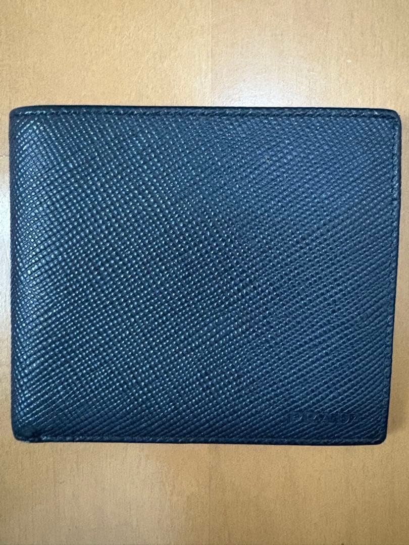 【美品】PRADA 二つ折り財布 ネイビー