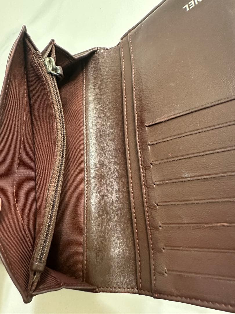 CHANEL 黒 レザー 長財布 マトラッセ