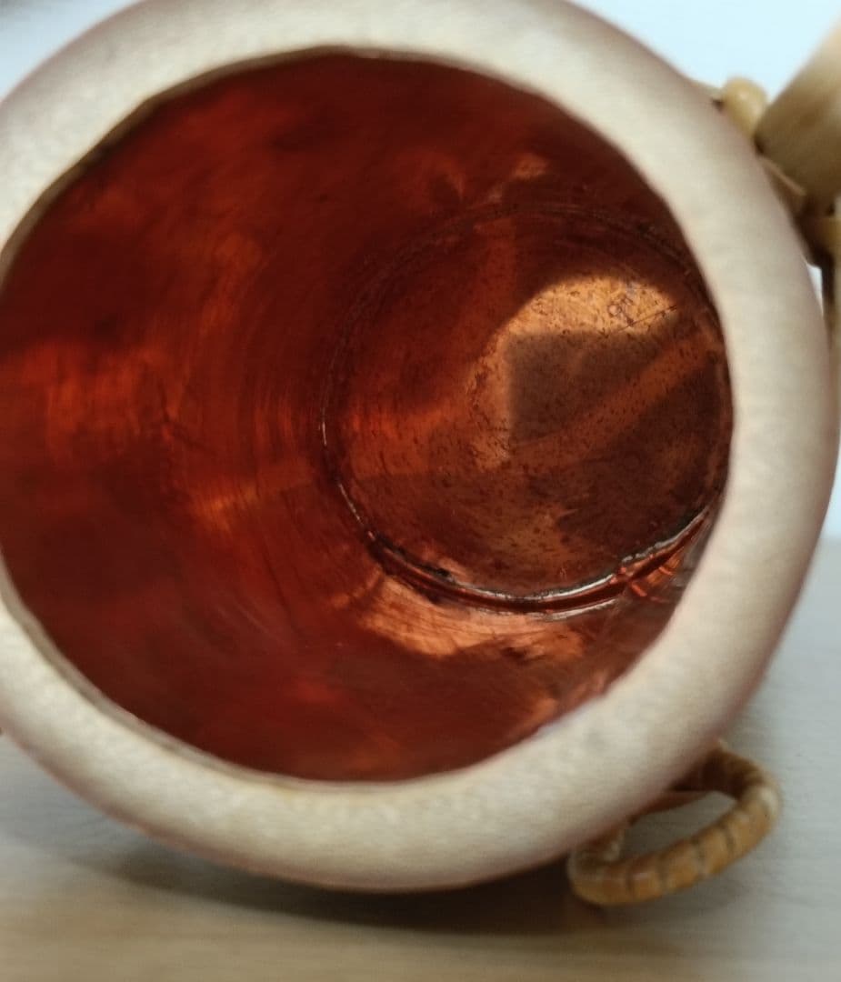 雲亭生造　古竹かけ筒華入　共箱付　掛け花入　茶道具