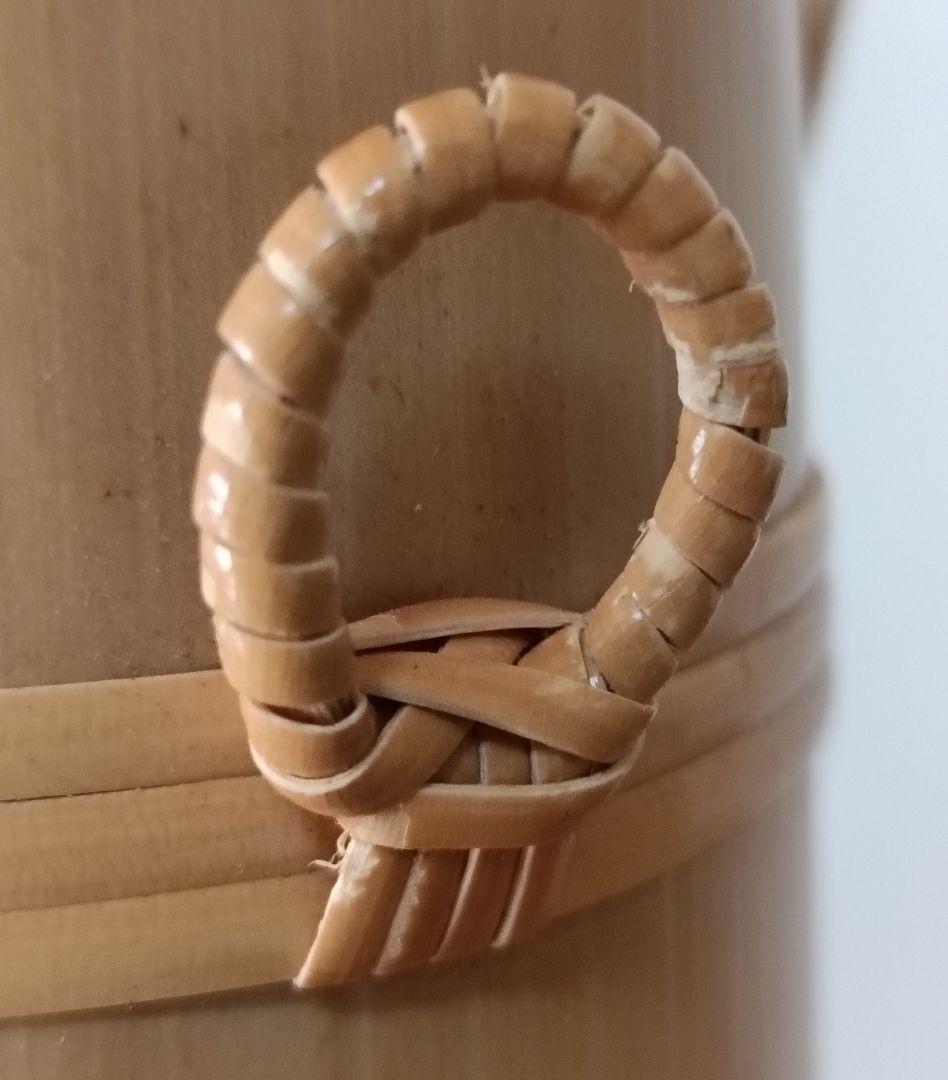 雲亭生造　古竹かけ筒華入　共箱付　掛け花入　茶道具