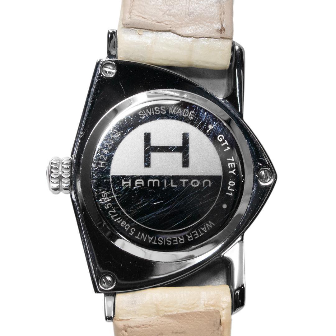 ハミルトン 腕時計 レディース ベンチュラ 白蝶貝 盾形 三角形 ロゴ 革ベルト
