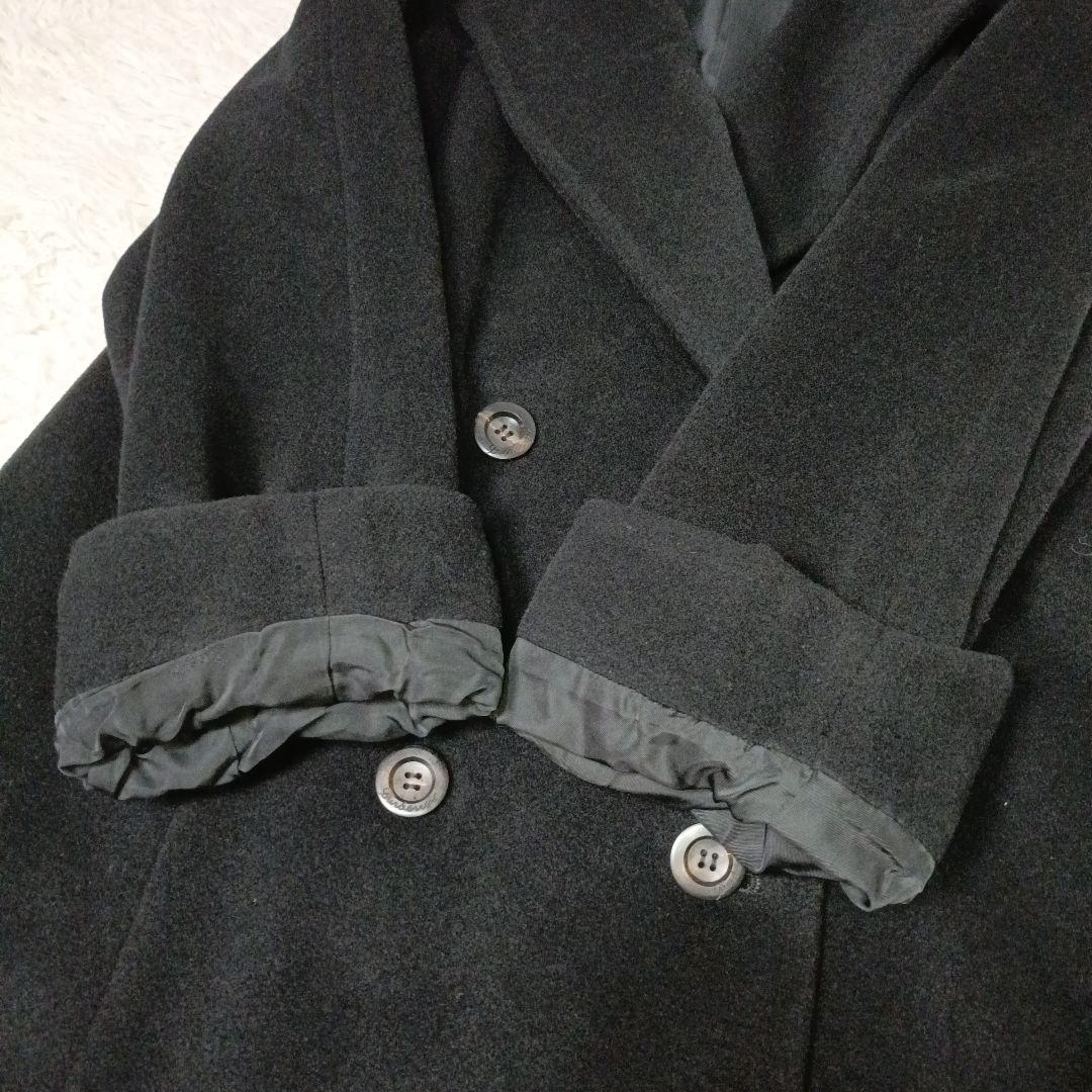 美品■Burberrys カシミヤ100% ダブル チェスターコート ブラック