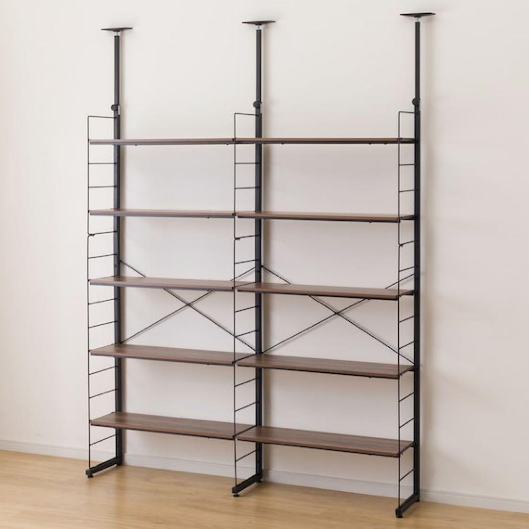 【ニトリ】突っ張り壁面収納Nポルダ(幅80cm ミドルブラウン)