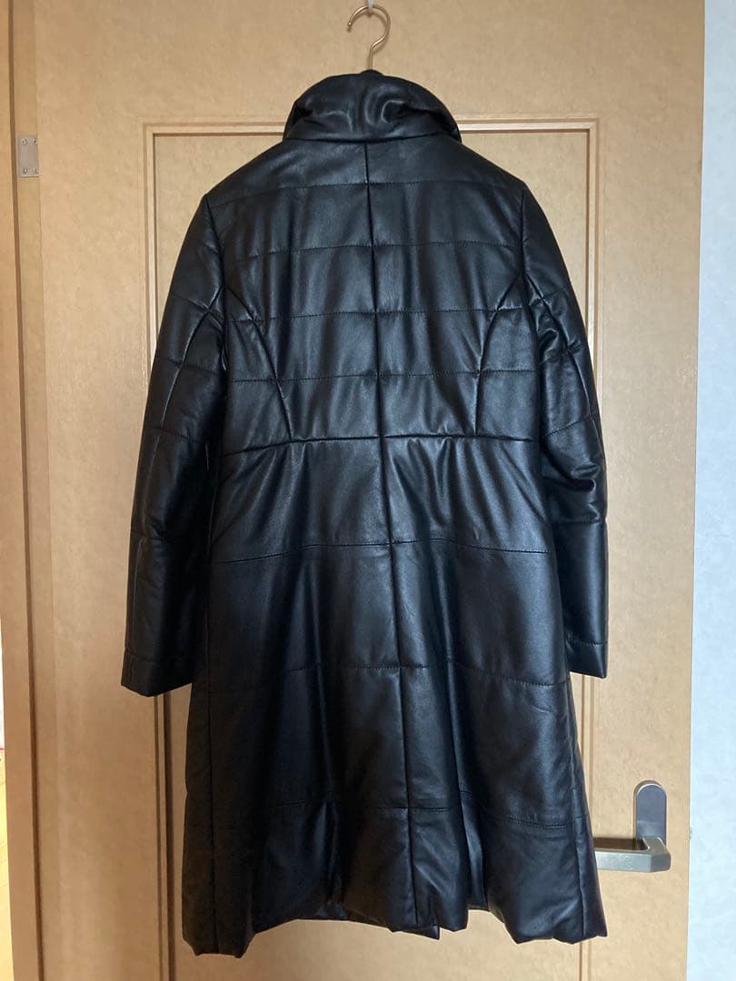 バルマン　ラムレザーロングコート　ダブル
