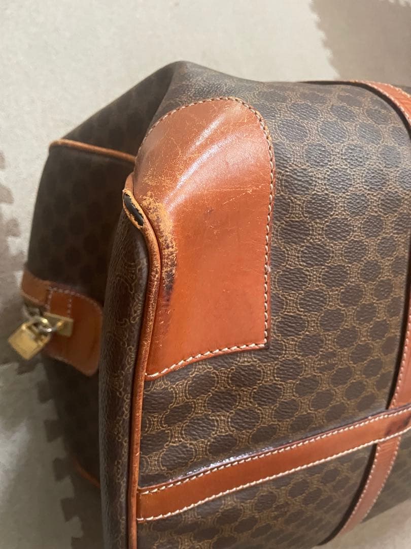 CELINE ブラウンレザーダッフルバッグ