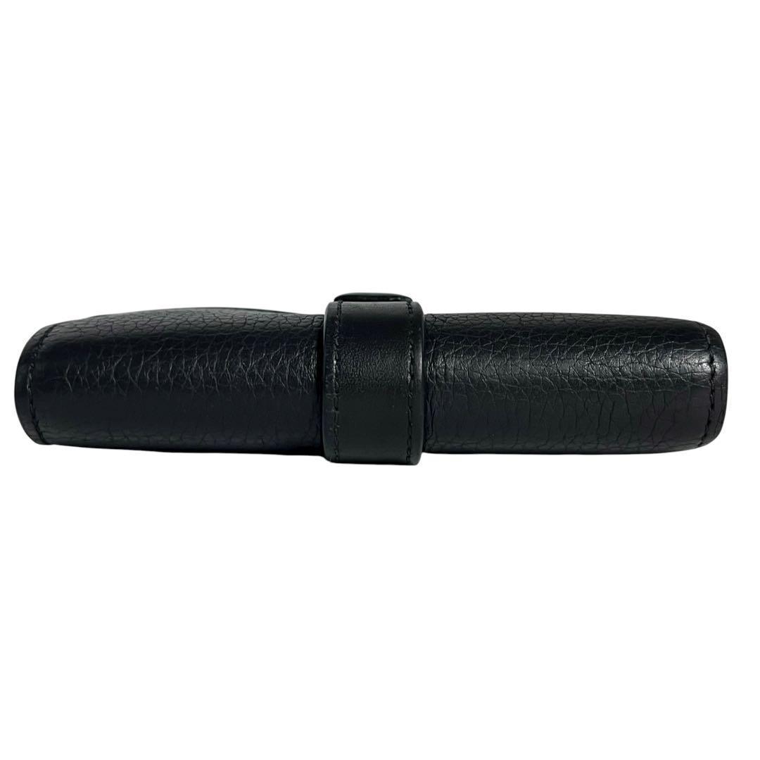 希少✨ロエベ バーティカルウォレット 三つ折り財布 アナグラム レザー 黒