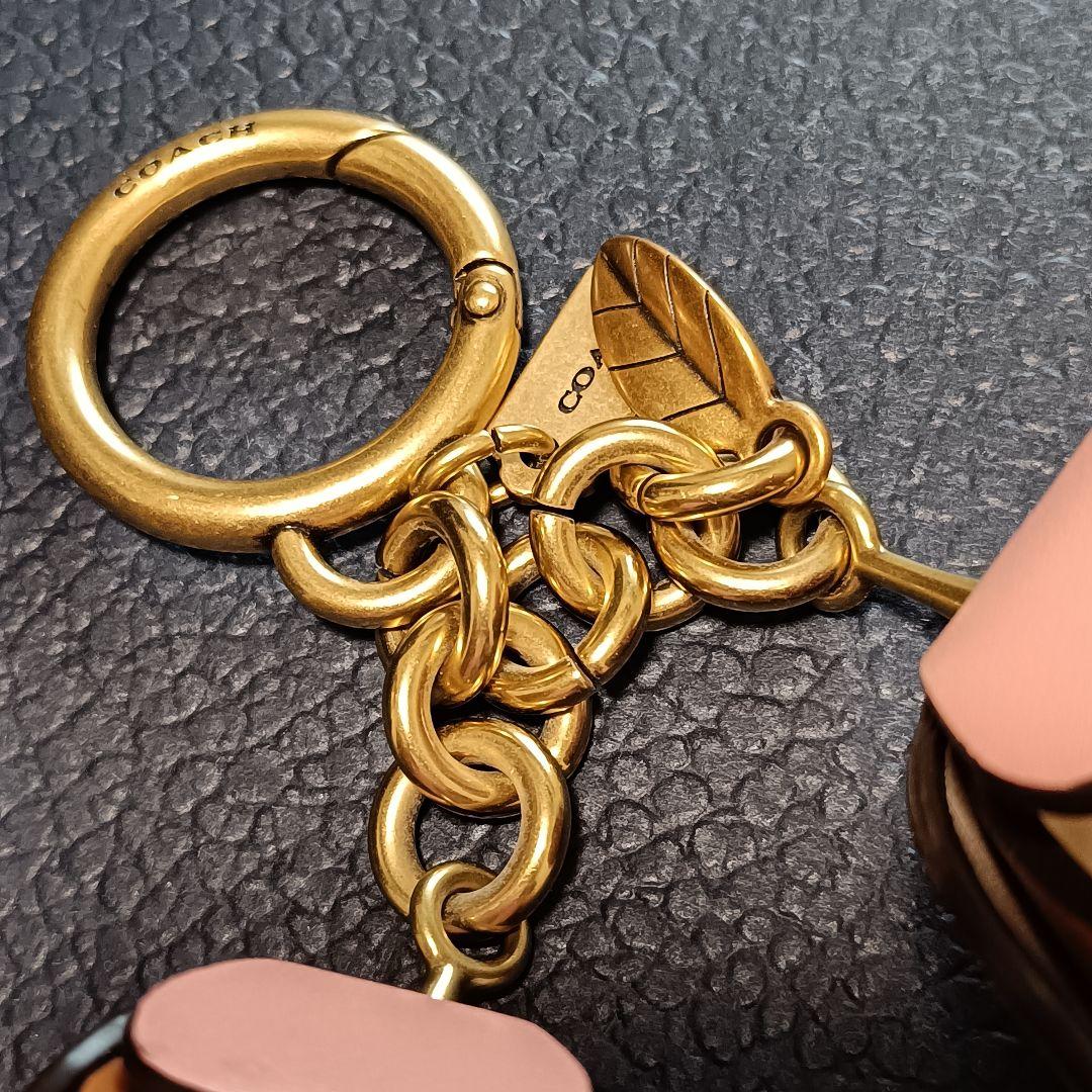 美品☆コーチ☆COACH☆ティーローズ フローラル バッグチャーム キーホルダー