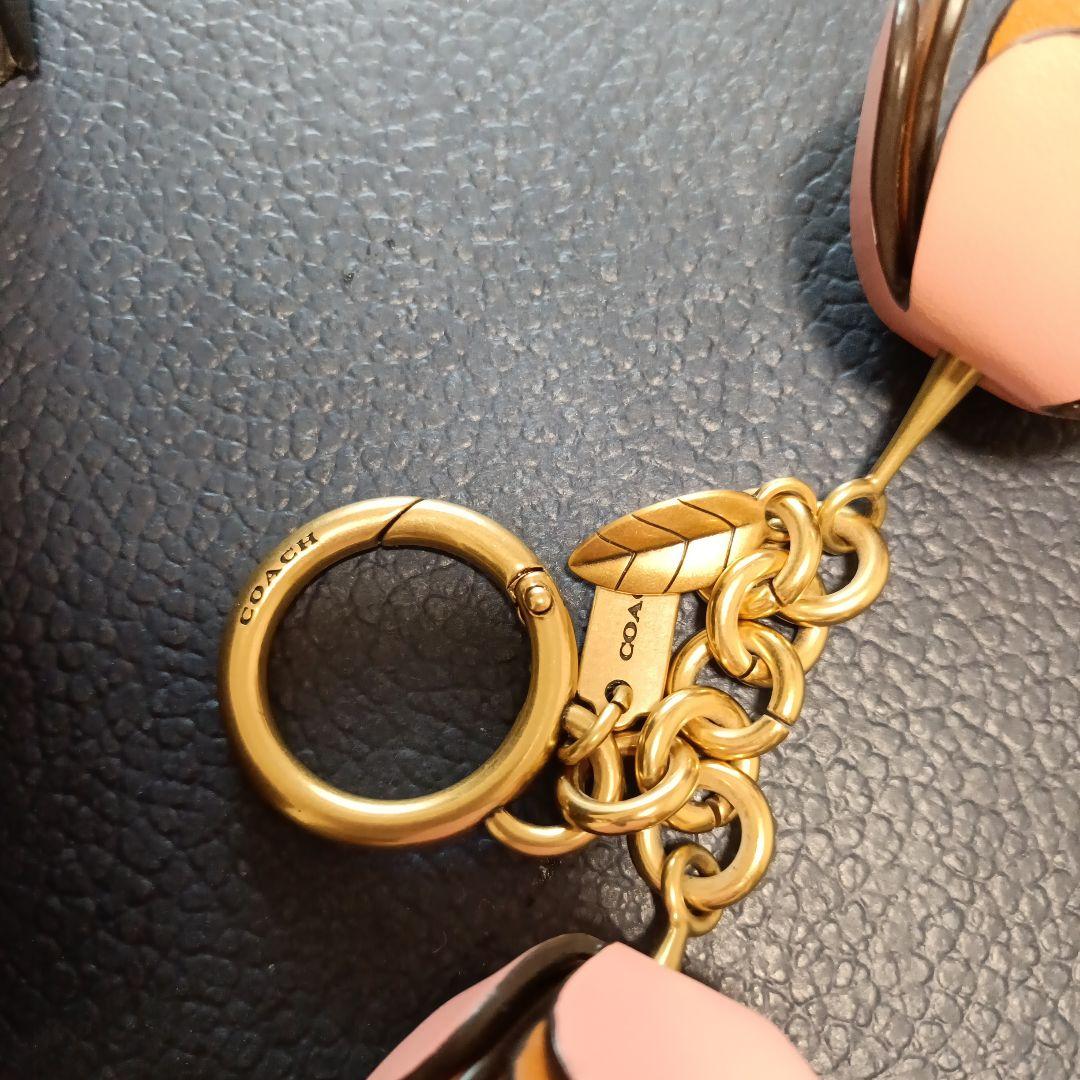 美品☆コーチ☆COACH☆ティーローズ フローラル バッグチャーム キーホルダー