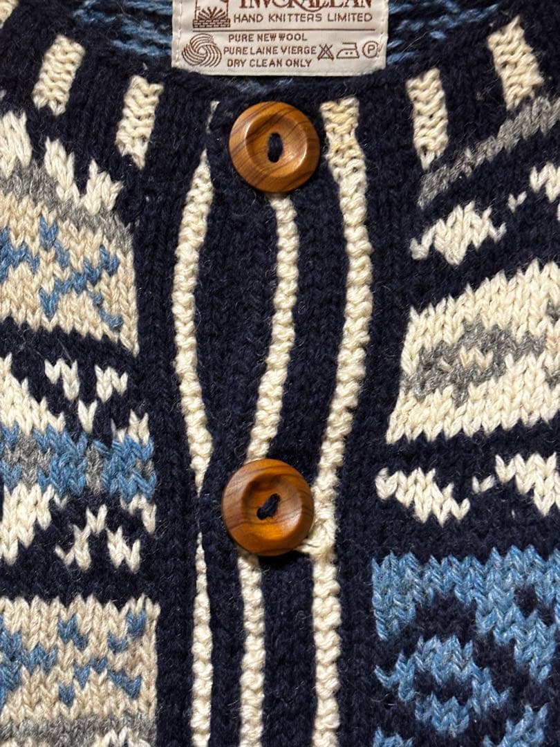 インバーアラン4Aフェアアイル柄カーディガン