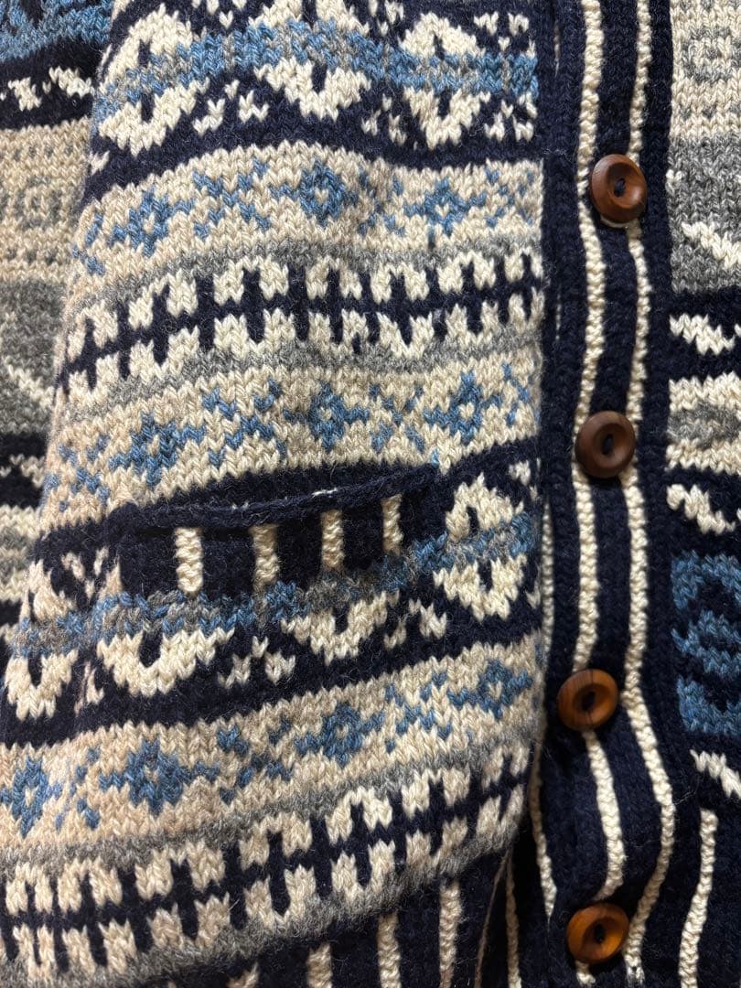 インバーアラン4Aフェアアイル柄カーディガン