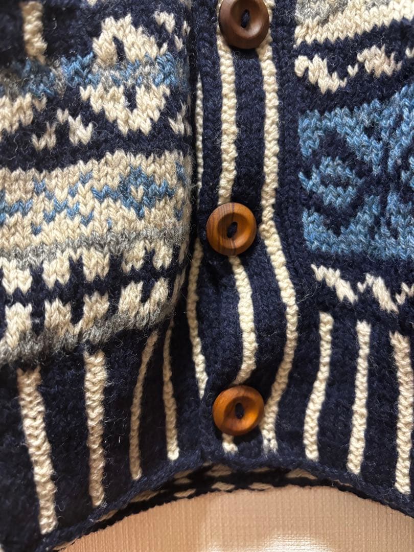 インバーアラン4Aフェアアイル柄カーディガン