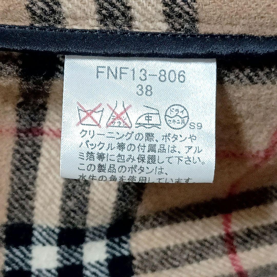 【美品★38】バーバリー ブルーレーベル　ノバチェック　ダッフルコート　キャメル