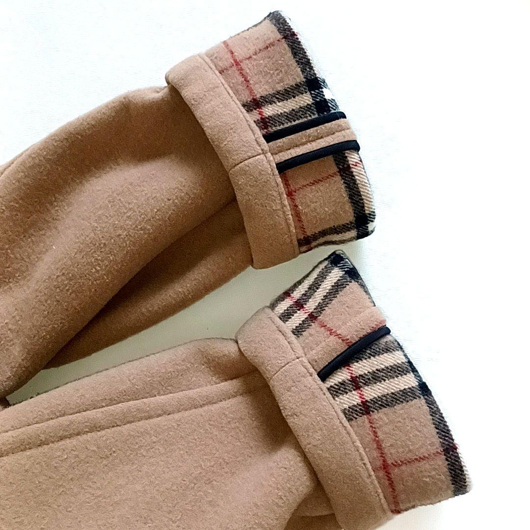 【美品★38】バーバリー ブルーレーベル　ノバチェック　ダッフルコート　キャメル