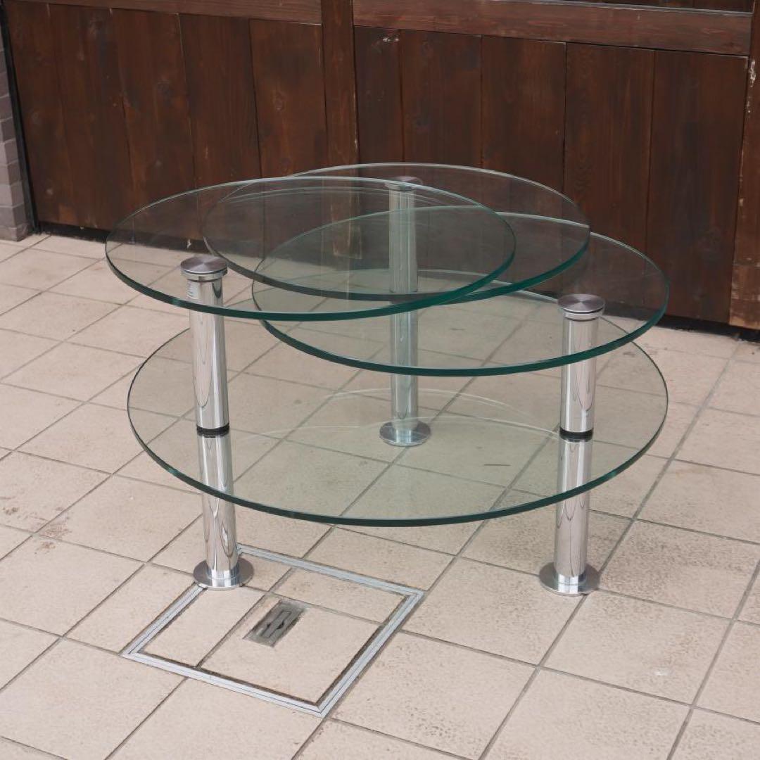 ロナルドシュミット 可動式ガラステーブル　ドイツ製 IDC大塚家具