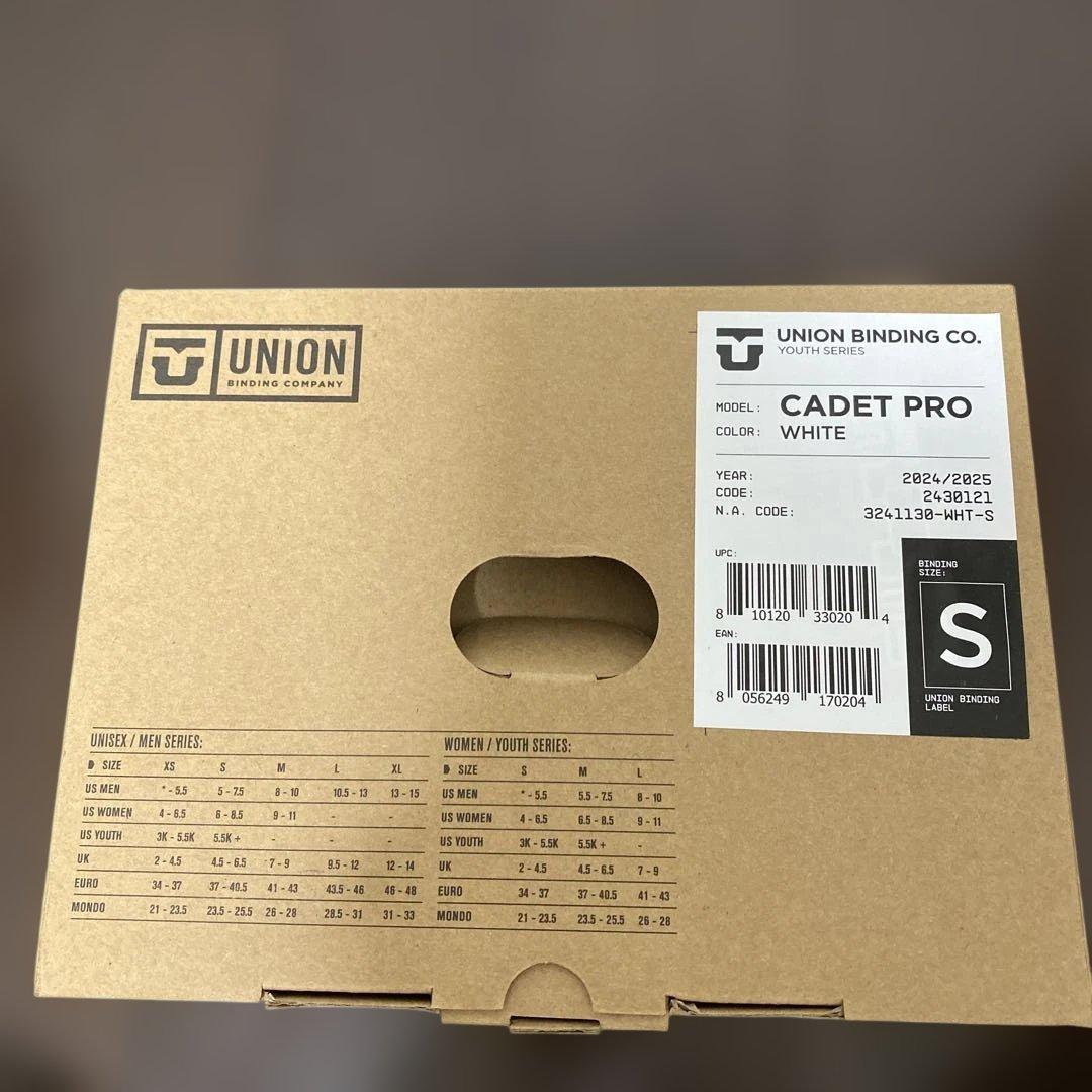 スノーボード UNION BINDING 24-25 CADET PRO S WHITE