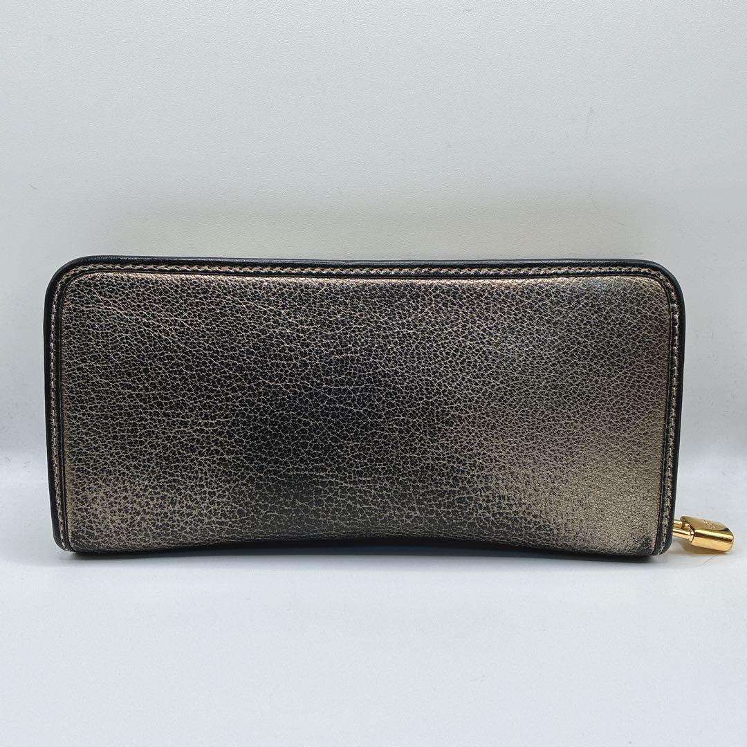 marché ⭐️ロエベ　長財布　ジップウォレット　メタリックレザー