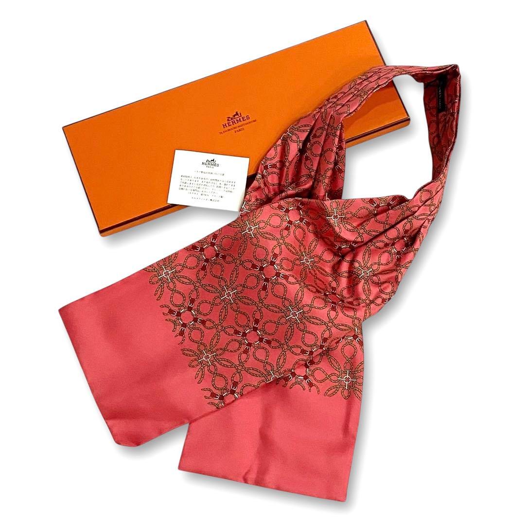 美品/箱付き★エルメス マルジェラ期 アスコットタイ ツイルレーヌ シルク100