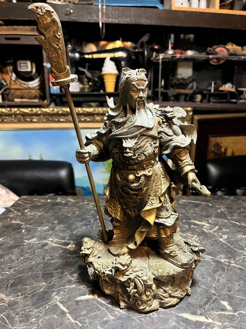 三国志、三国志銅像、三国志ブロンズ像、三国志関羽像、関羽武将像