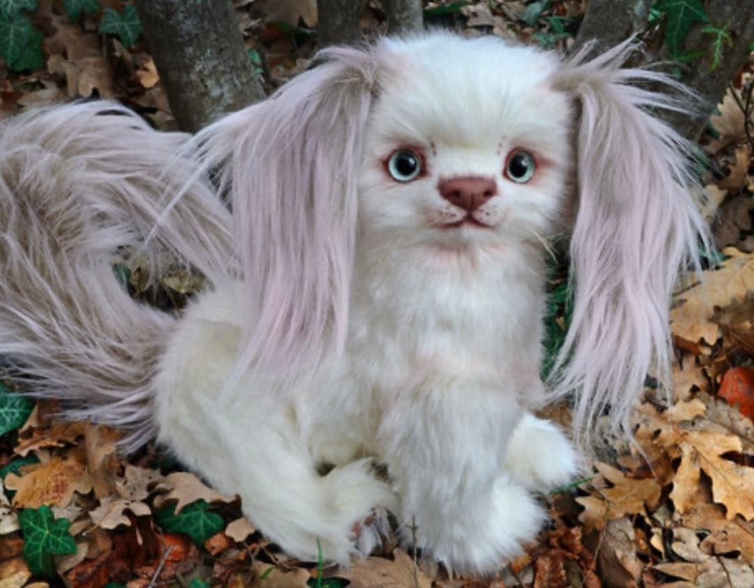 最終価格　海外作家様　ぬいぐるみ　テディベア　白い犬　アートドール