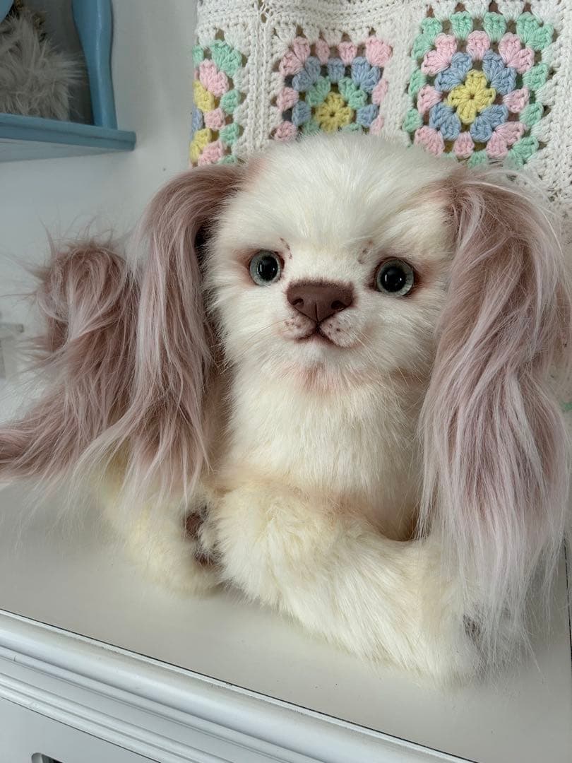 最終価格　海外作家様　ぬいぐるみ　テディベア　白い犬　アートドール