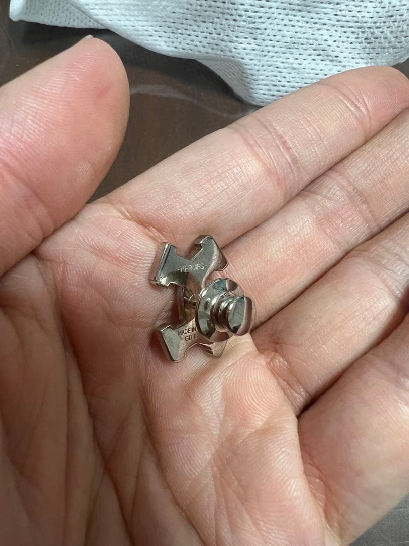 ‼️希少‼️HERMES ストリートH ピンブローチ ブルーシルバー ブローチ