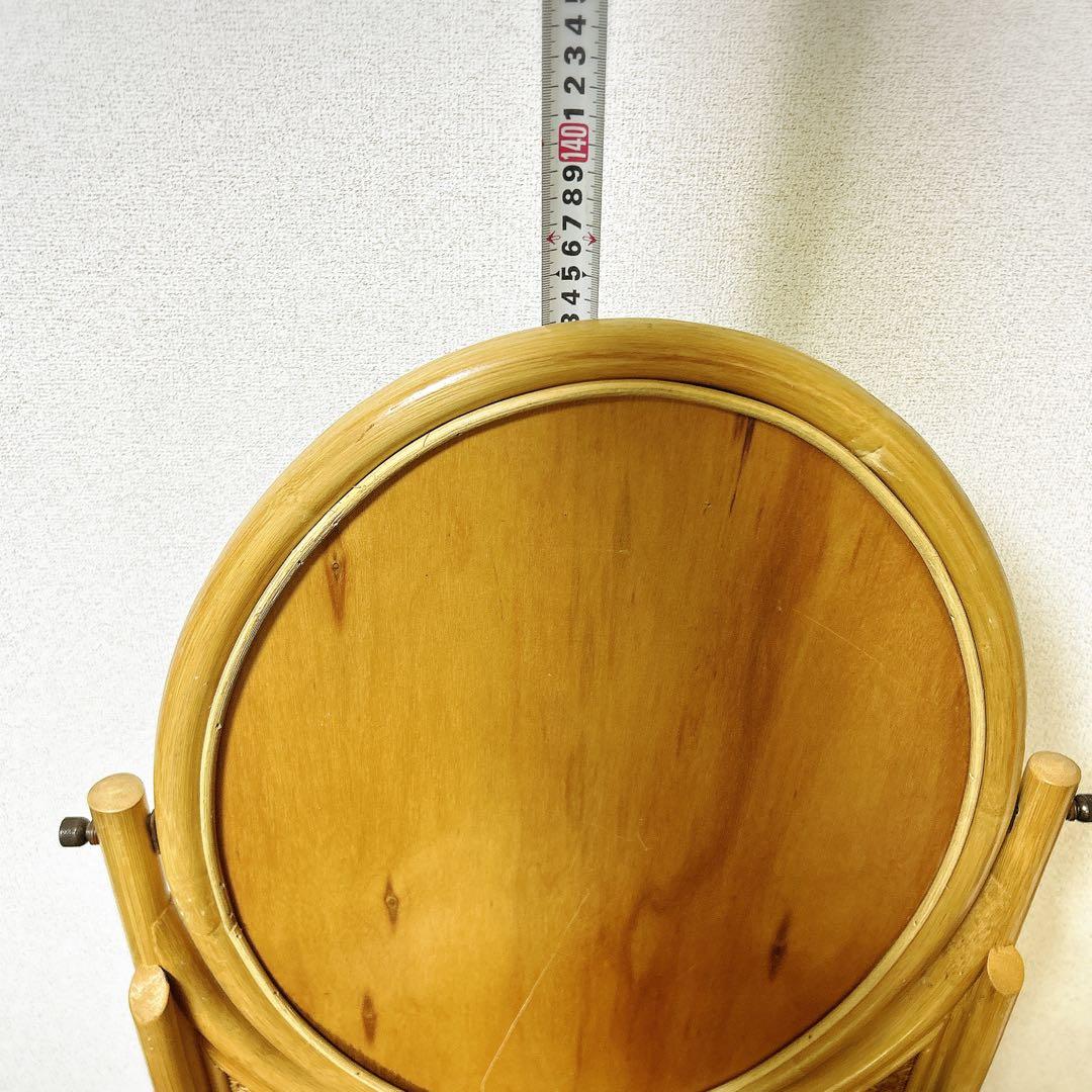 【良品】レトロ　ヴィンテージ　ラタンドレッサー　スツール　鏡台　化粧台　家具