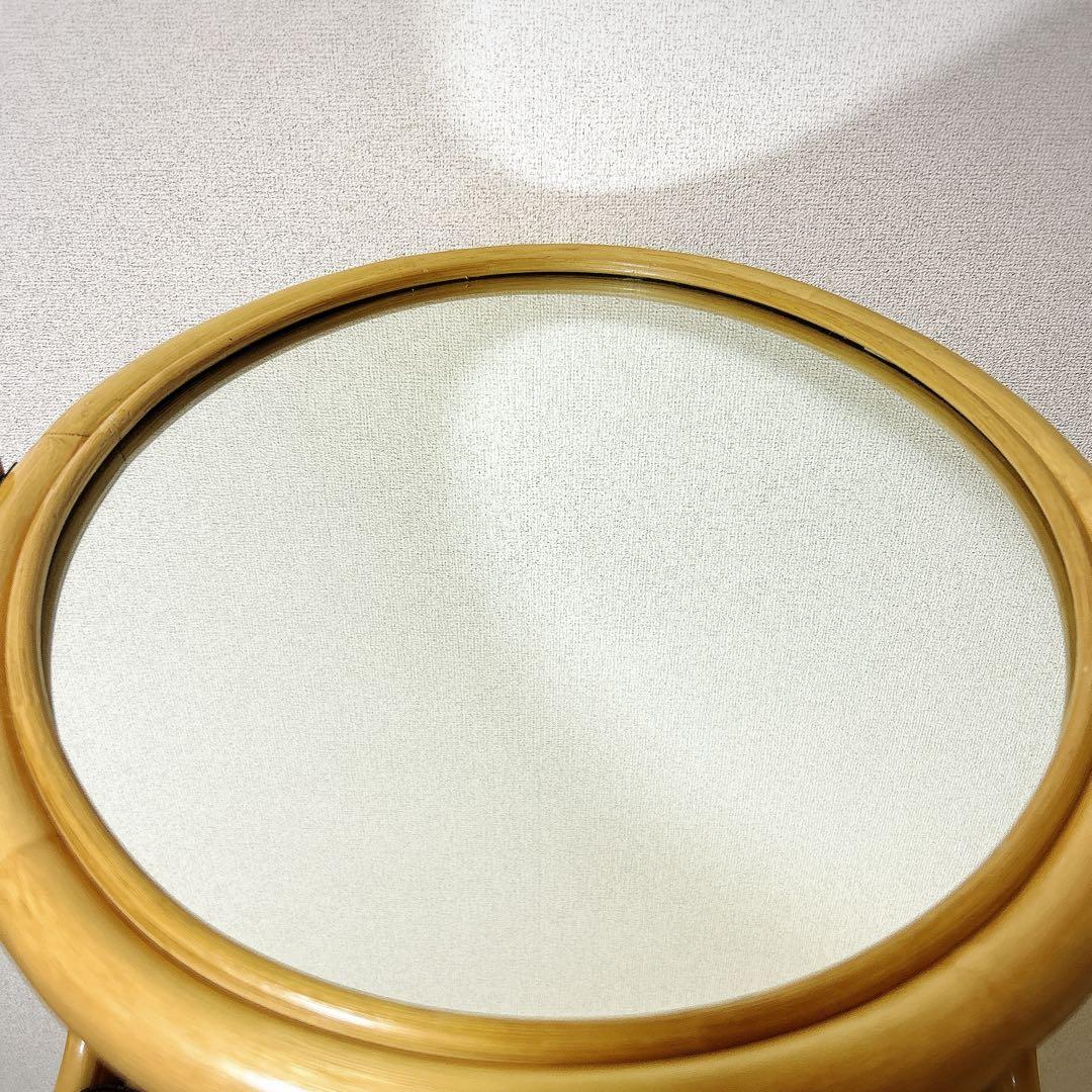 【良品】レトロ　ヴィンテージ　ラタンドレッサー　スツール　鏡台　化粧台　家具