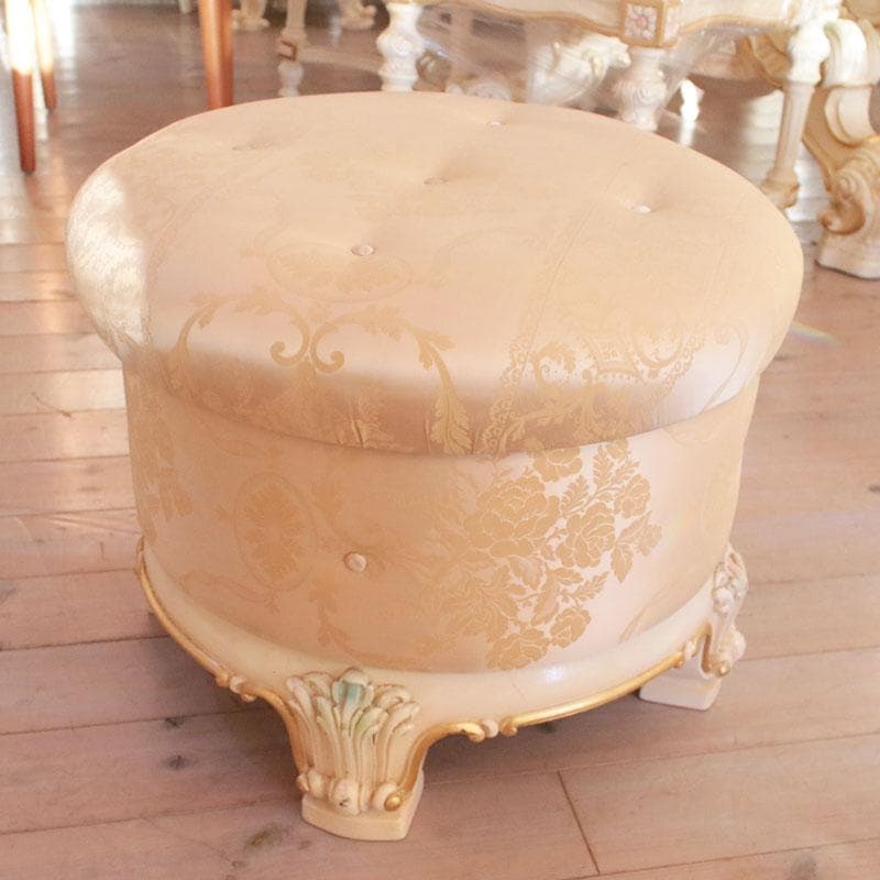 SILIK 収納付スツール オットマン 円形 丸形 シリック 210-1403